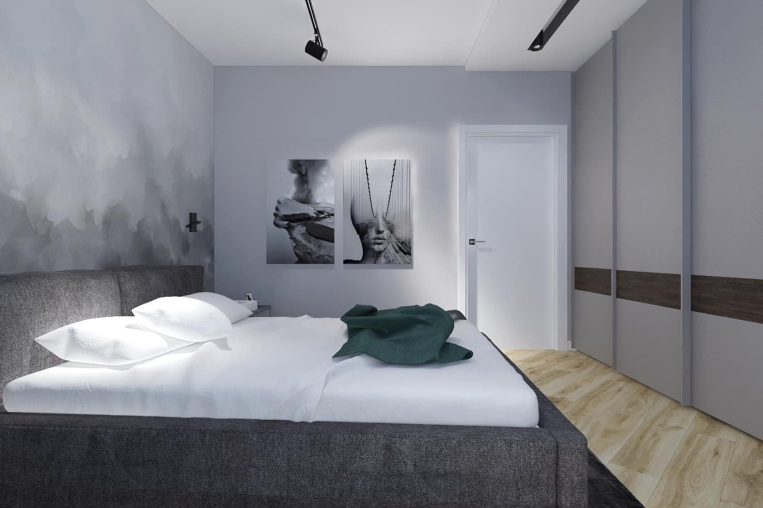 Дизайн-проект зеленой спальни в интерьере
